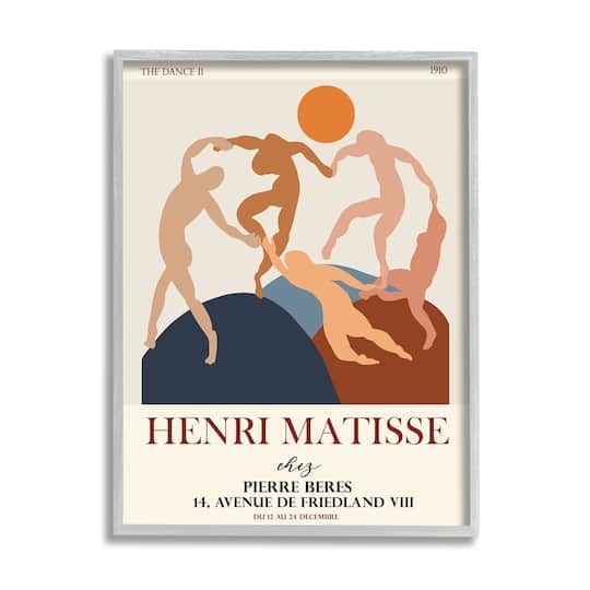 Stupell Industries Matisse Dancing Circle Terracotta Abstract Layered Shapes in Frame Wall Art